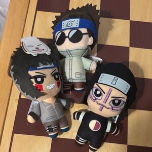 NWOT Naruto Plush keychain Toy Set Kiba Kankuro shino